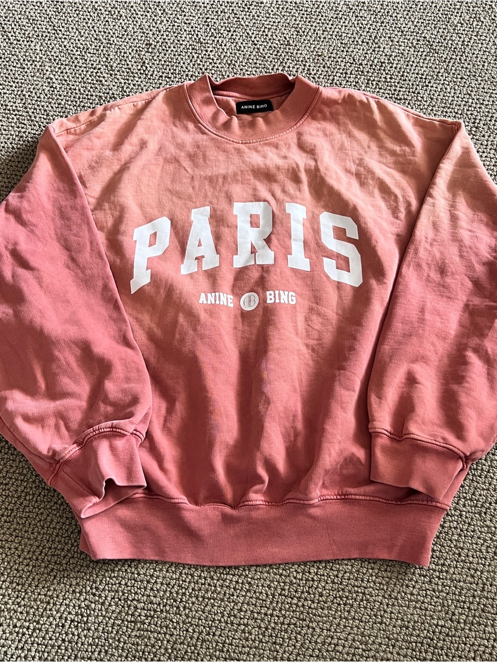 ANINE BING Paris Crewneck Sweatshirt - Dusty Rose-xs